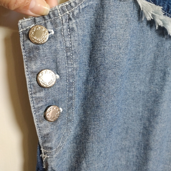 Jazzie Women Vintage Denim Sleeveless Dress with Fringe Detail - Picture 3 of 6